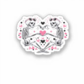 Sticker Skeleton Heart Mains Classique Viral (Recto)