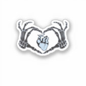 Sticker Skeleton Heart Mains Design Classique Pour Hallowe (Recto)