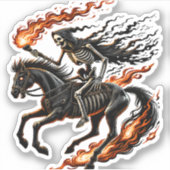 Sticker Skeleton Horseman Riding Flaming Horse (Devant)