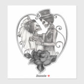 Sticker Skeleton Love Couple Mariage Mariage (Feuille)