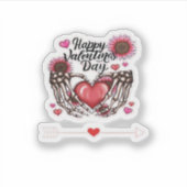 Sticker Skeleton Mains Valentines Classic de la journée (Devant)