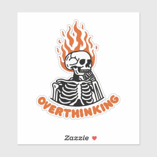 Sticker Skeleton Overthinking (Feuille)