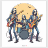 Sticker Skeleton Rock Band � Funny Halloween Shirt (Feuille)
