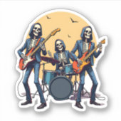 Sticker Skeleton Rock Band � Funny Halloween Shirt (Devant)