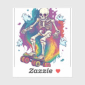 Sticker Skeleton Roller Skater (Feuille)