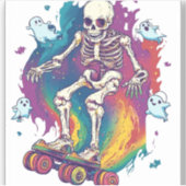 Sticker Skeleton Roller Skater (Devant)