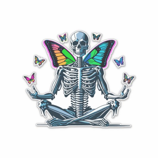 Sticker Skeleton Yoga (Devant)