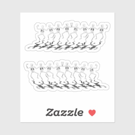 Sticker Skeletons dansants Halloween (Feuille)