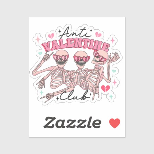 Sticker Skeletons de la Journée anti-Valentines (Feuille)