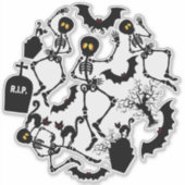 Sticker Skeletons d'Halloween Macabre Dance (Devant)