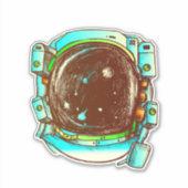 Sticker Sketch du casque de l'astronaute (Devant)