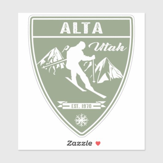 Sticker Ski Alta Utah (Feuille)