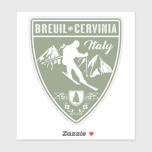 Sticker Ski Breuil-Cervinia Italie (Feuille)