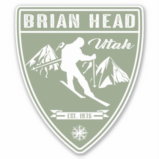 Sticker Ski Brian Head Utah (Devant)