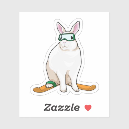 Sticker Ski Bunny Skier (Feuille)