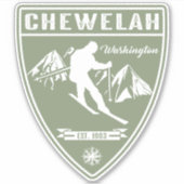 Sticker Ski Chewelah Washington (Devant)