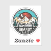 Sticker Ski de Ranch Retro Granby (Feuille)