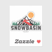 Sticker Ski du bassin de neige Retro (Feuille)