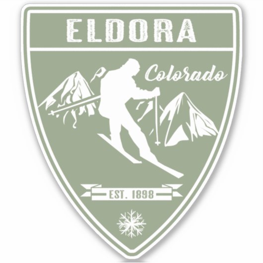 Sticker Ski Eldora Colorado (Devant)