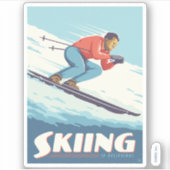Sticker Ski est croire Retro Print (Devant)