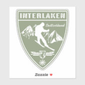 Sticker Ski Interlaken Suisse (Feuille)