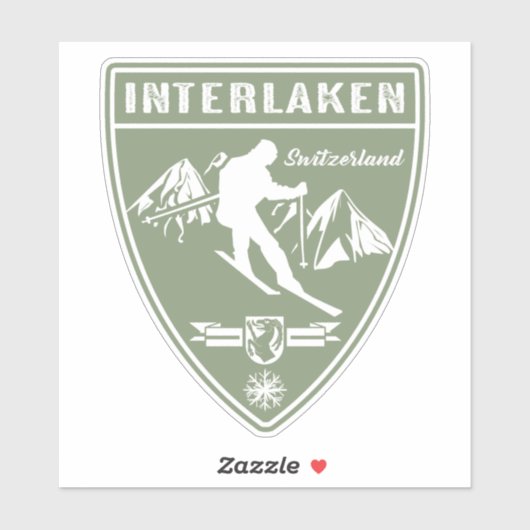 Sticker Ski Interlaken Suisse (Feuille)