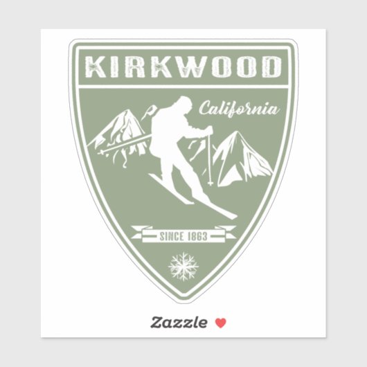 Sticker Ski Kirkwood Californie (Feuille)