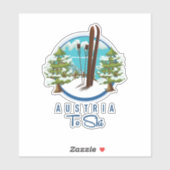 Sticker Ski, logo d'affiche de ski. (Feuille)