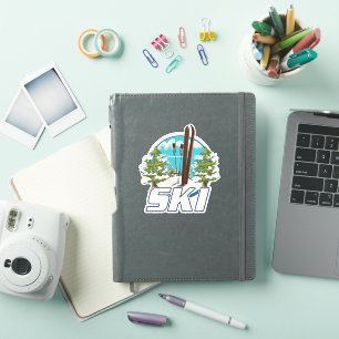 Sticker Ski, logo d'affiche de ski.