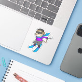 Sticker Ski Monkey (Ordinateur portable avec iPhone)
