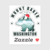 Sticker Ski Mount Baker Washington Bear Mountains (Feuille)