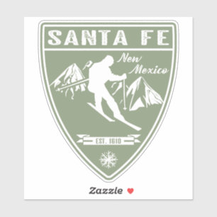 Sticker Ski Père Noël Fe Nouveau-Mexique