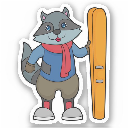 Sticker Ski Racoon (Devant)