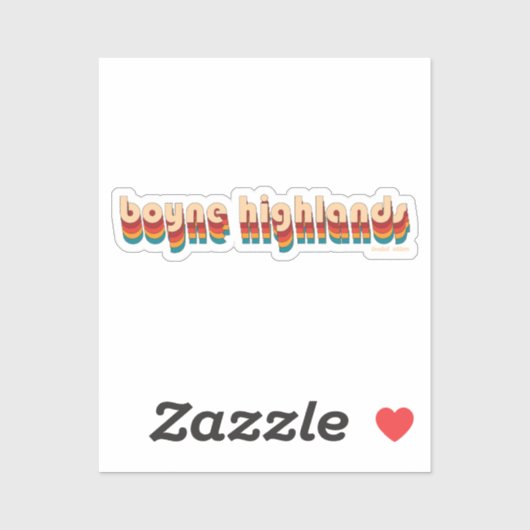 Sticker Ski Retro Boyne Highlands (Feuille)