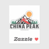 Sticker Ski Retro China Peak (Feuille)