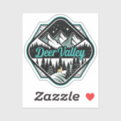 Sticker Ski Retro Deer Valley (Feuille)