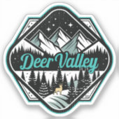 Sticker Ski Retro Deer Valley (Recto)