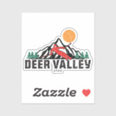 Sticker Ski Retro Deer Valley (Feuille)
