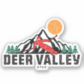 Sticker Ski Retro Deer Valley (Recto)