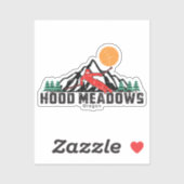 Sticker Ski Retro Hood Meadows (Feuille)