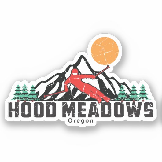 Sticker Ski Retro Hood Meadows (Recto)