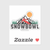 Sticker Ski Retro Snowbowl (Feuille)