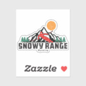 Sticker Ski Retro Snowy Range (Feuille)