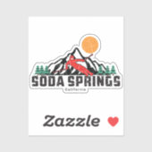 Sticker Ski Retro Soda Springs (Feuille)
