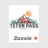 Sticker Ski Retro Teton Pass (Feuille)
