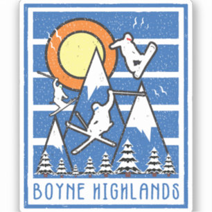 Sticker Ski rétroactif à Boyne Highlands Mountain