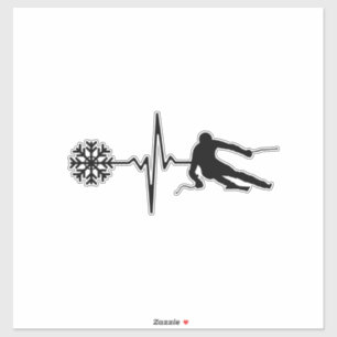 Sticker Ski - Rythme cardiaque du skieur Cadeau