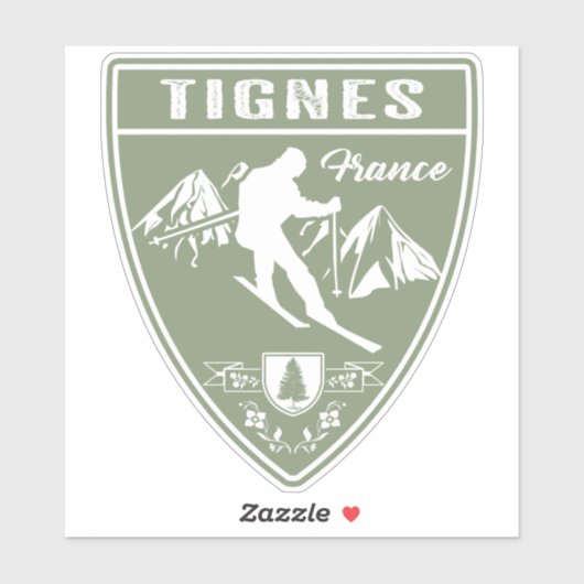 Sticker Ski Tignes France (Feuille)