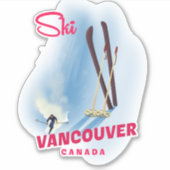 Sticker Ski Vancouver Canada (Devant)