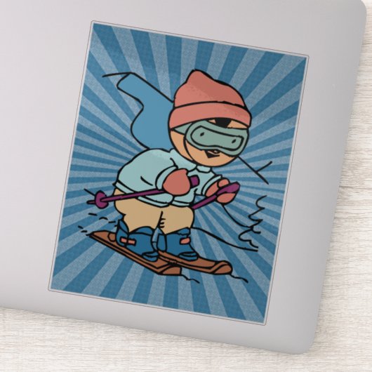 Sticker Ski vintage | skieur | skier drôle | ski (Détail)